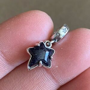NWOT Celestial Galaxy Star Murano Dangle Charm Sterling Silver 925
